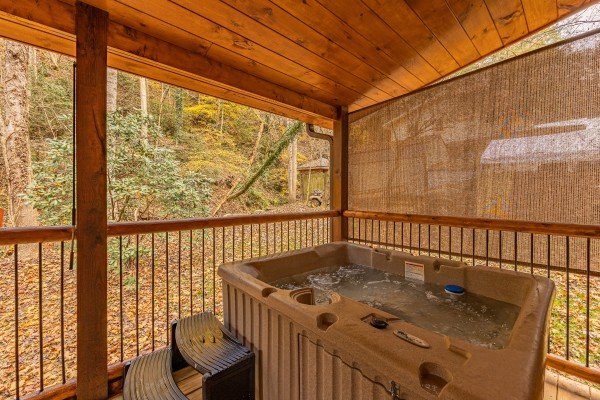 Hot tub at Creekside Dream, a 1 bedroom cabin rental located in Gatlinburg