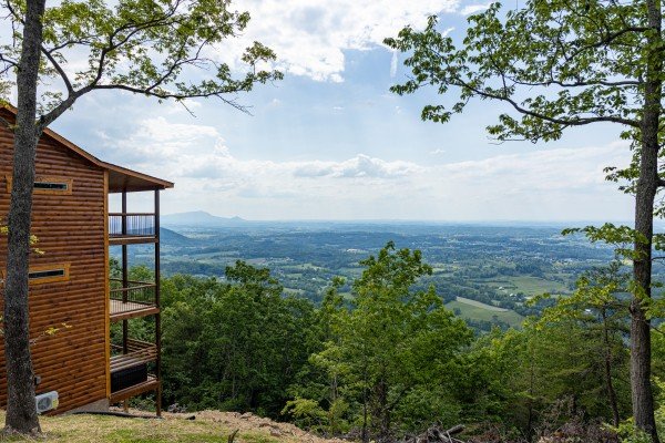 Cabin and view at 4 States View, a 2 bedroom cabin rental located in Pigeon Forge