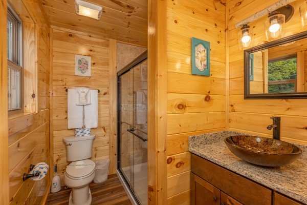 Bathroom with a shower at 4 States View, a 2 bedroom cabin rental located in Pigeon Forge