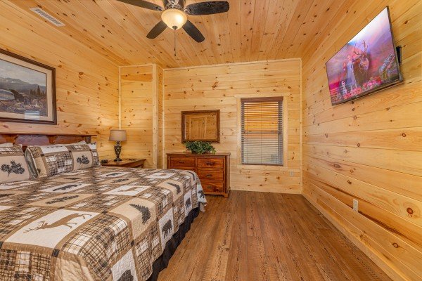 Additional bedroom flat screen at The One With The View, a 4 bedroom cabin rental located in Pigeon Forge