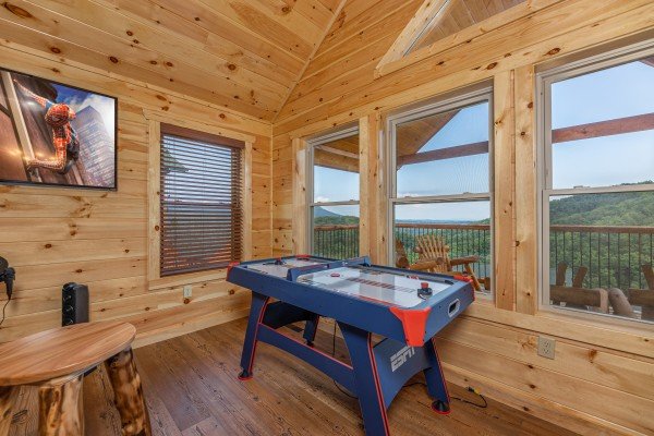 Air hockey table at The One With The View, a 4 bedroom cabin rental located in Pigeon Forge