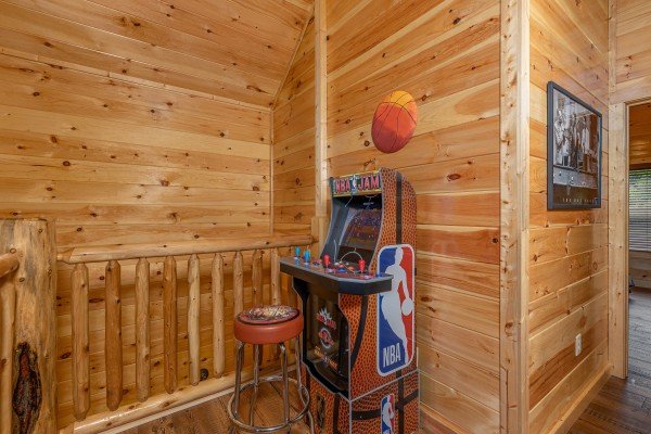Arcade game at The One With The View, a 4 bedroom cabin rental located in Pigeon Forge