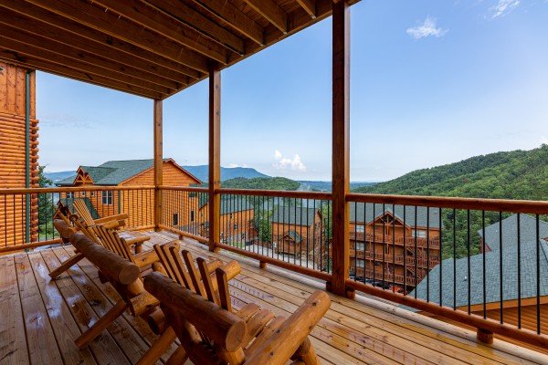First deck view at The One With The View, a 4 bedroom cabin rental located in Pigeon Forge