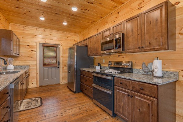 Kitchen at The One With The View, a 4 bedroom cabin rental located in Pigeon Forge