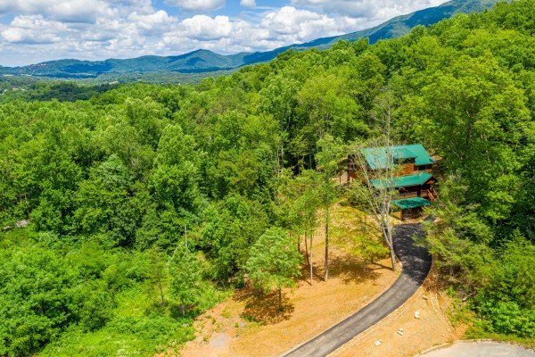A view from above at Heavenly Daze, a 4 bedroom cabin rental located in Pigeon Forge