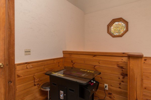Arcade game at Just for Fun, a 4 bedroom cabin rental located in Pigeon Forge