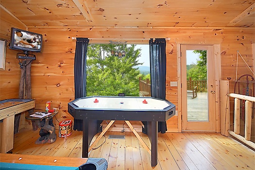Air hockey table in game room at 2 Lovin' Bears, a 1 bedroom cabin rental located in Gatlinburg