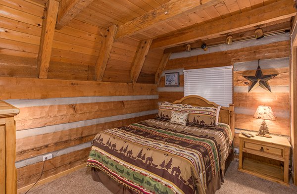 Loft bedroom at Soaring Heights, a 3 bedroom cabin rental located in Gatlinburg