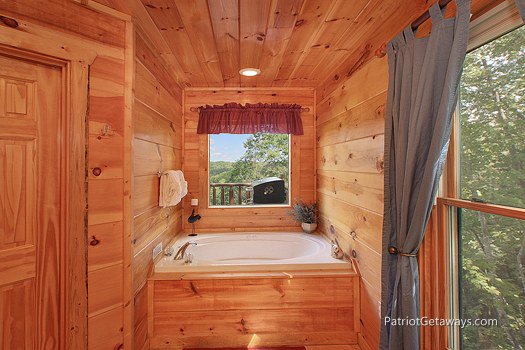 Jacuzzi in a bedroom at Tranquility, a 2 bedroom cabin rental located in Gatlinburg