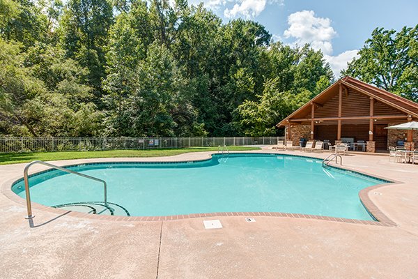 Pool access for guests at Mountain Music, a 5 bedroom cabin rental located in Pigeon Forge