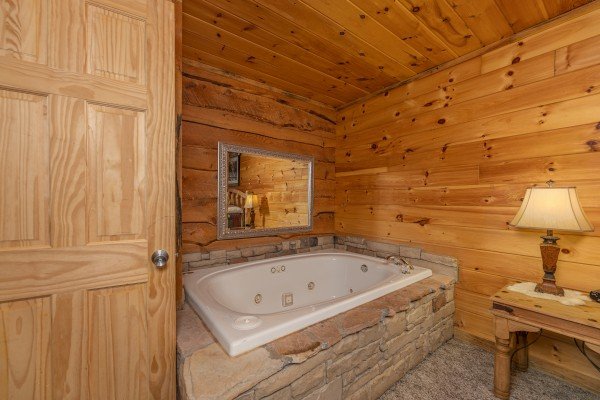 Jacuzzi at Smoky Bears Creek, a 2 bedroom cabin rental located in Pigeon Forge