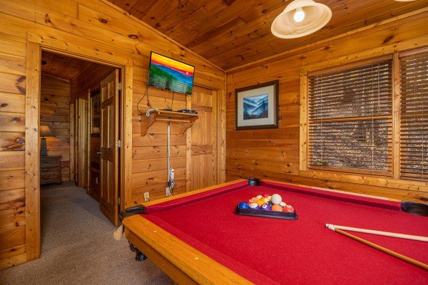 Game room at Bearway to Heaven, a 2 bedroom cabin rental located in Gatlinburg