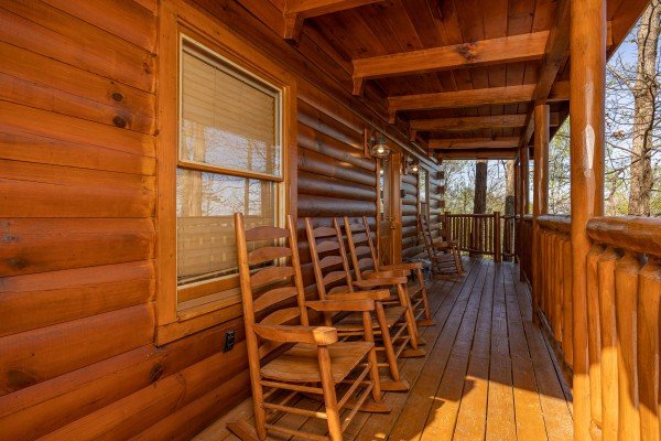 Rockers on deck for 3 at Bearway to Heaven, a 2 bedroom cabin rental located in Gatlinburg