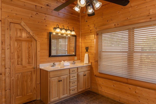 Loft bathroom at Bear Bottom Retreat, a 4 bedroom cabin rental located in Pigeon Forge