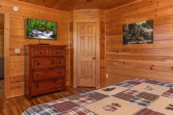 Dresser and TV at Bear Bottom Retreat, a 4 bedroom cabin rental located in Pigeon Forge