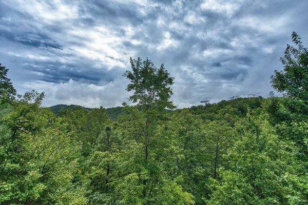 Looking onto the mountains at Into the Mist, a 3 bedroom cabin rental located in Pigeon Forge