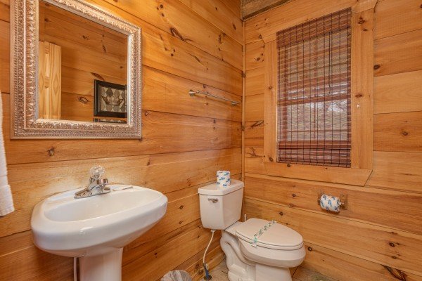 Bathroom at Auburn Sky, a 4 bedroom cabin rental located in Pigeon Forge 