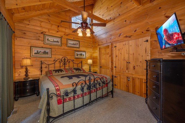 Bedroom at Mountain Laurel Lodge, a 4 bedroom cabin rental located in Pigeon Forge