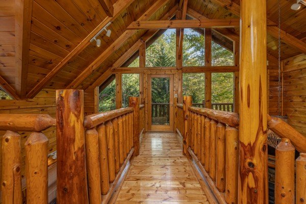 Catwalk to the upper deck at Silver Creek Cabin, a 1 bedroom cabin rental located in Pigeon Forge